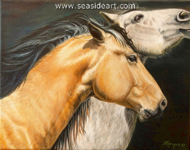 Something's in the Wind is an oil painting by Brenda Morgan