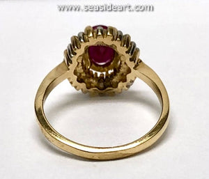 14K Yellow Gold Ruby & Diamond Ring