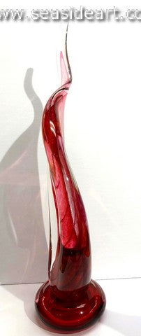 Red Pinnacle Glass Sculpture
