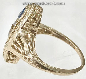 14K Yellow Gold Lady's Natural Sapphire Ring