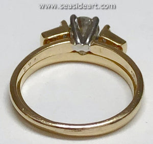 14K Lady's Two-tone Gold Wedding Ring Set