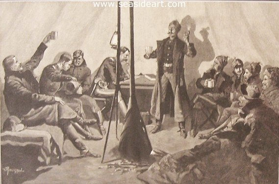 Merry Christmas In A Sibley Teepee by Frederic Sackrider Remington - Seaside Art Gallery