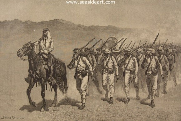 Mexican Infantry on the March by Frederic Sackrider Remington - Seaside Art Gallery