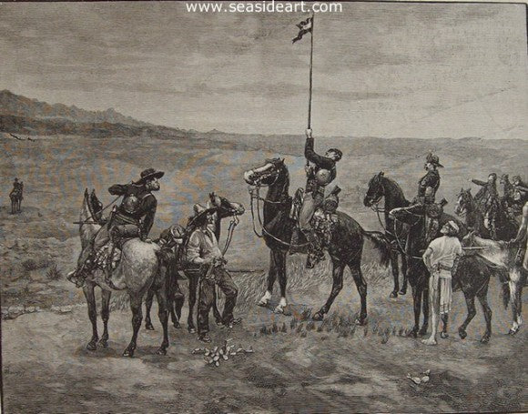 Signalling the Main Command by Frederic Sackrider Remington - Seaside Art Gallery
