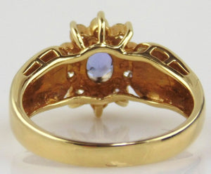 Tanzanite & Diamond Ladies Ring 14kt Yellow Gold by Jewelry - Seaside Art Gallery