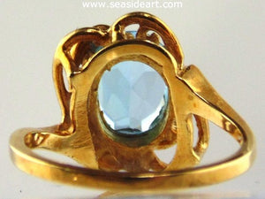 Blue Topaz Ring 14kt Yellow Gold by Jewelry - Seaside Art Gallery