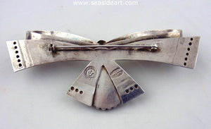 William Spratling Sterling Silver & Amethyst Bow Pin