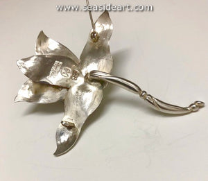 Sterling Silver Orchid Pin, Hector Aguilar - Mexico