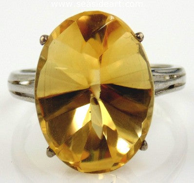 Citrine Ring 14kt White Gold by Jewelry - Seaside Art Gallery