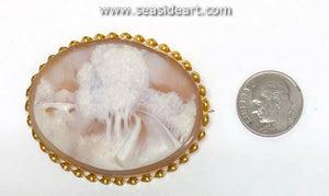 10K Yellow Gold Antique Victorian Lady's Shell Cameo