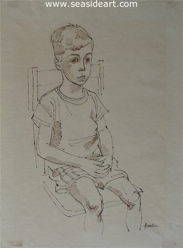 Young Boy by Irving Amen - Seaside Art Gallery