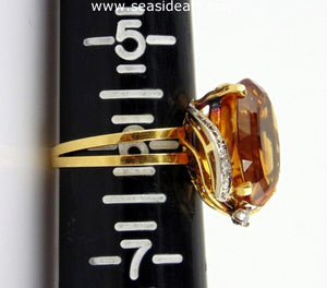 Citrine & Diamonds Ring 18kt Two-tone Gold by Jewelry - Seaside Art Gallery