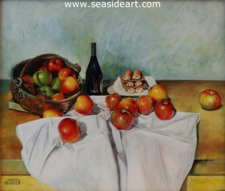 An Apple a Day is an original oil painting by the artist, Debra Keirce