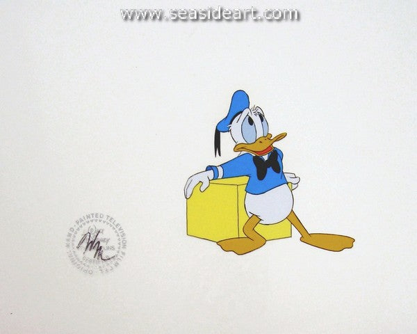 Donald Duck Original production animation cel by Walt Disney Studios.