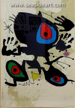 Homage a Miro is a lithograph by Joan Miro