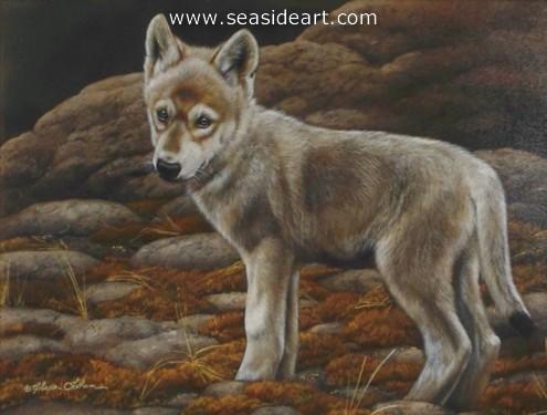 Wild Explorer is a watercolor and sterling silver painting by Rebecca Latham