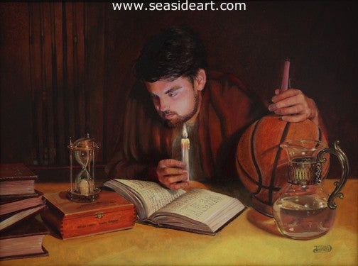 The Scholar is an original oil painting by Debra Keirce.