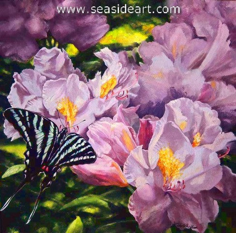 Zebra Swallowtail is an oil painting by artist, Lauri Waterfield.