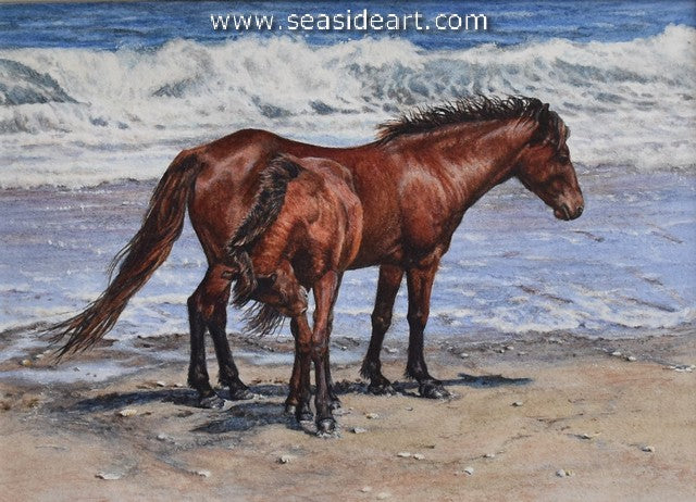 Banker Ponies is an original watercolor painting by  artist, Denise Horne-Kaplan