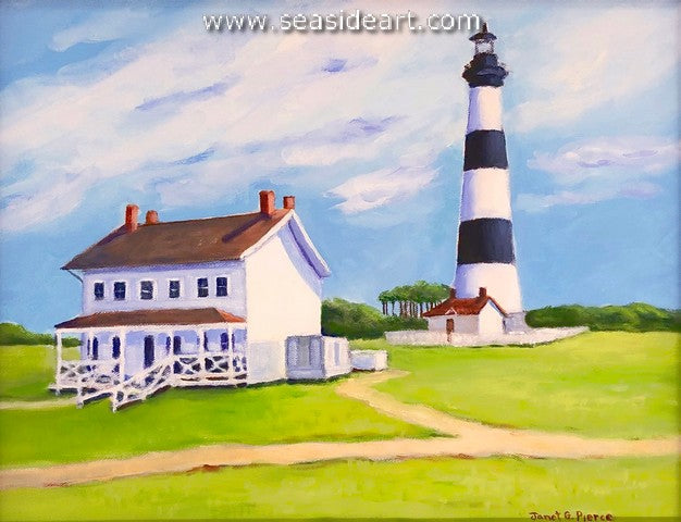 Bodie Island Lighthouse is an original oil painting by Outer Banks artist, Janet Groom Pierce. 