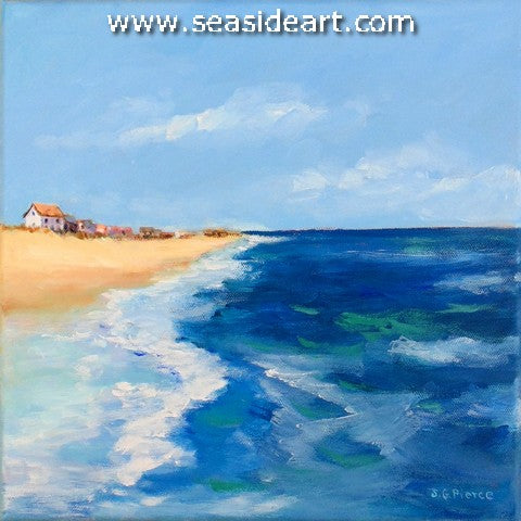 Busy Surf is an oil painting by Outer Banks artist, Janet Pierce