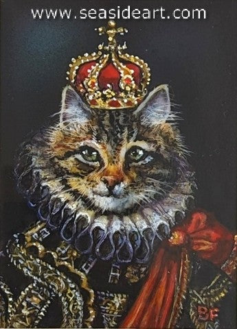Cat King an acrylic painting by artist Beverly Fotheringham