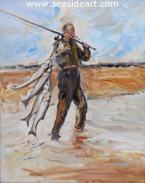 Hatteras Man-A Great Day for Fishing is an original oil painting on canvas by Gregory Kavalec.