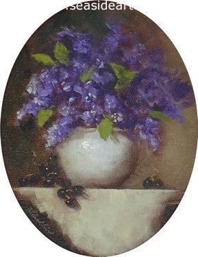 Lilacs is an original oil painting by Karen Chamblin.