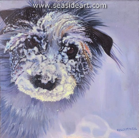 Little Snow Man oil painting by artist, Kelly McNeil