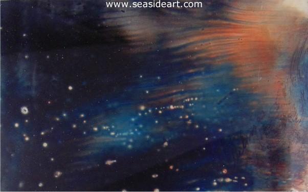 Meteor Showers is an encaustic painting by Wilma Lopez