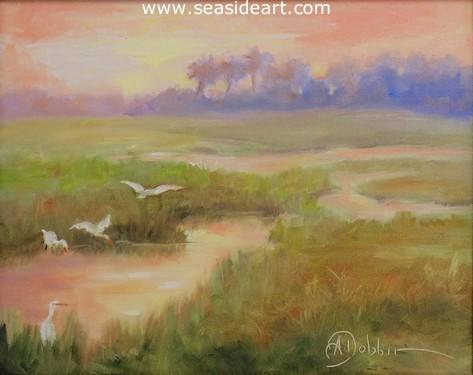 Midsummer Morning is an oil painting by Alice Ann Dobbin