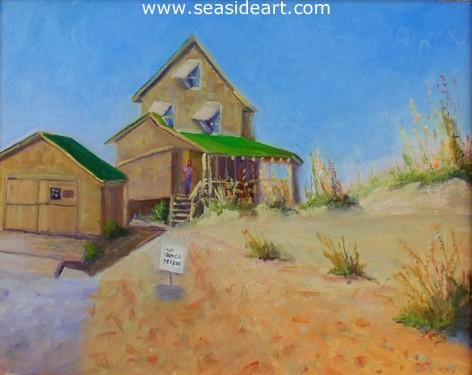 No Beach Access  an original oil painting by Outer Banks artist, Suzanne Morris
