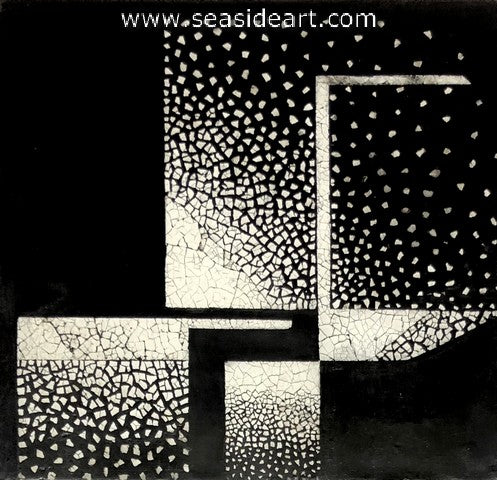 An Ode to Jean Dunand casein and eggshell painting by NC artist, Peggy Morse