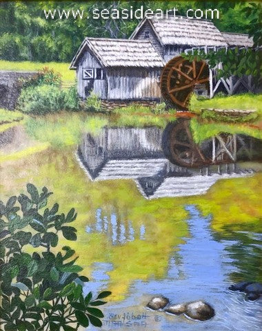 Old Water Mill is an oil painting by Beverly Abbott