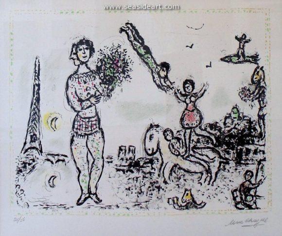 Paris en Fete by Marc Chagall is an original signed lithograph
