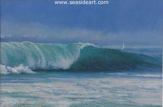Passing Grey an gouache on board painting by the artist, Travis Humphreys.