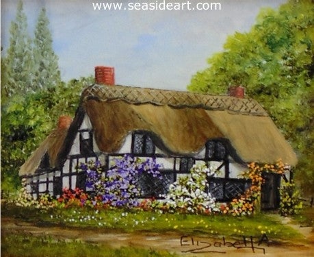 Peaceful Retreat is a miniature oil painting by Elizabeth Brown