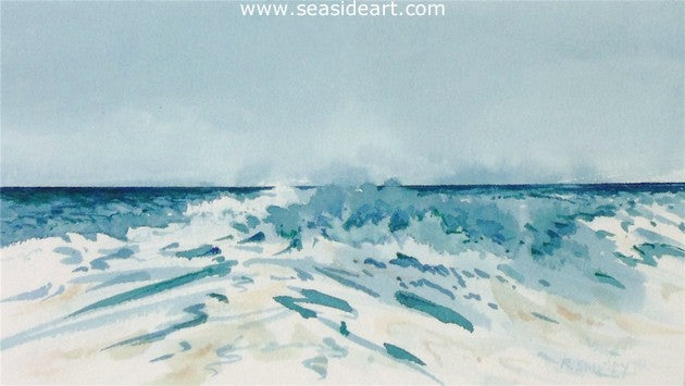 Quiet Surf #7 is a watercolor painting by Roger Shipley