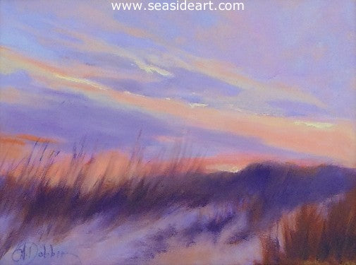 Sunset on the Dunes is an original oil painting on canvas by the artist, Alice Ann Dobbin