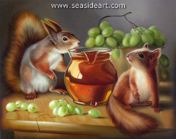 Sweet Tooth is a lacquered oil painting by Irina Kouznetsova.