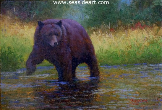 Trout Fishing is an oil painting by Jon Houglum