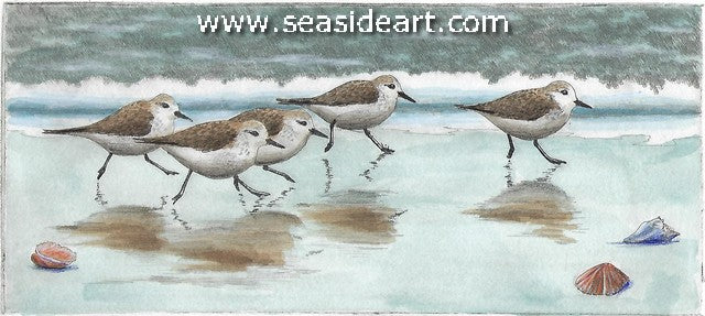 What's the Rush is a hand colored etching by award winning artist, David Hunter