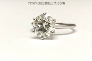 14K White Gold Diamond Ring-Lab Grown