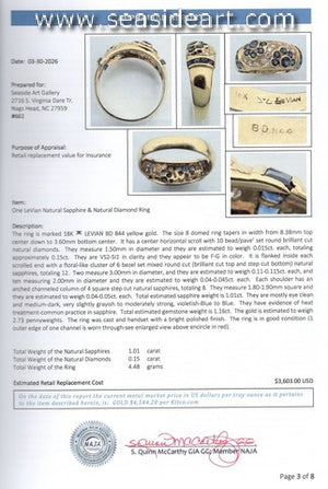 18K Yellow Gold Natural Sapphire & Natural Diamond Ring-LEVIAN