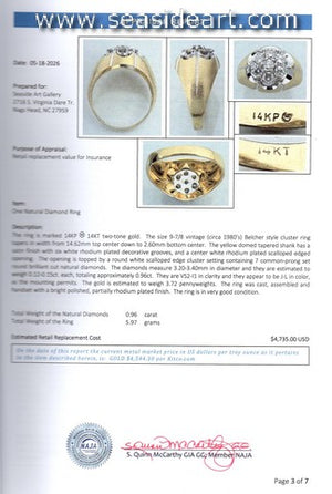 14k Two-tone Gold Diamond Ring-Vintage