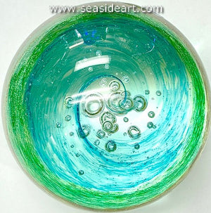 Round Paperweight with Interior Bubbles