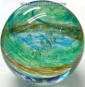 Round Paperweight with Interior Bubbles