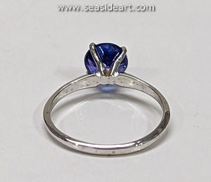 14K White Gold Natural Tanzanite Ring