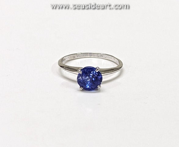 14K White Gold Natural Tanzanite Ring