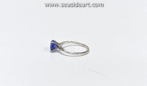 14K White Gold Natural Tanzanite Ring